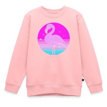 Flamingo - Kinder Premium Organic Sweatshirt - Rosa - Vorne - AI Model Kid Female (0cm)