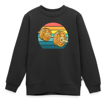 Fitness - Kinder Premium Organic Sweatshirt - Schwarz - Vorne - AI Model Kid Female (0cm)