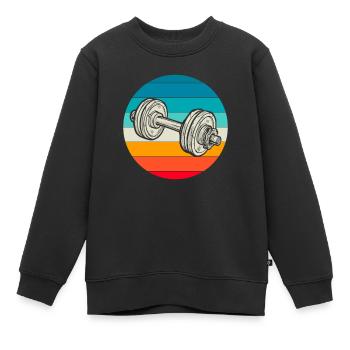 Fitness - Kinder Premium Organic Sweatshirt - Schwarz - Vorne - AI Model Kid Female (0cm)