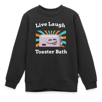 Live Laugh Grille-pain Toast de bain Grille-pain - Sweat Premium enfant bio - noir - Devant - AI Model Kid Female (0cm)