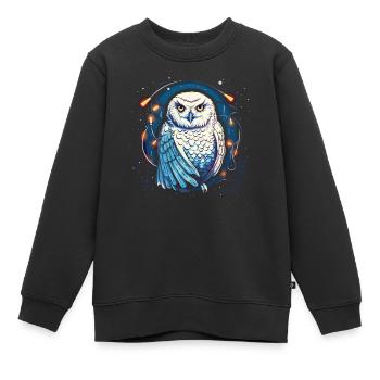 Harfang des neiges Noël ornement, aime les hiboux - Sweat Premium enfant bio - noir - Devant - AI Model Kid Female (0cm)
