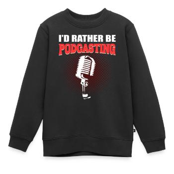 Podcast -Mikrofon Podcast -Editor - Kinder Premium Organic Sweatshirt - Schwarz - Vorne - AI Model Kid Female (0cm)