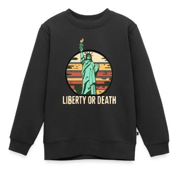 FREIHEIT ODER TOD - Kinder Premium Organic Sweatshirt - Schwarz - Vorne - AI Model Kid Female (0cm)
