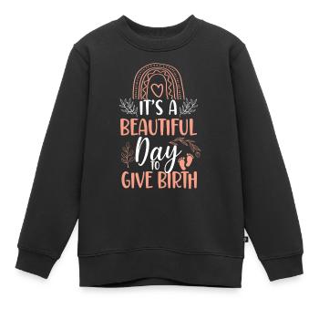 Infirmière spécialisée dans le travail et l’accouchement - Sweat Premium enfant bio - noir - Devant - AI Model Kid Female (0cm)