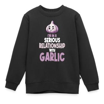 Knoblauch Liebhaber Gewürz Lustiger Knoblauch Beziehungszitat - Kinder Premium Organic Sweatshirt - Schwarz - Vorne - AI Model Kid Female (0cm)