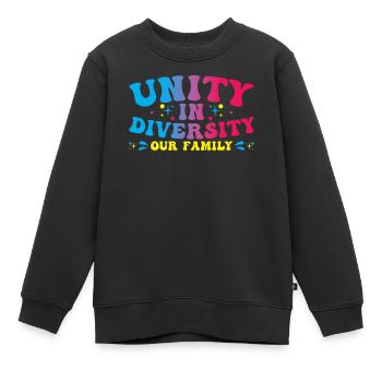 Diversity Family Diverse Einheit in Vielfalt - Kinder Premium Organic Sweatshirt - Schwarz - Vorne - AI Model Kid Female (0cm)