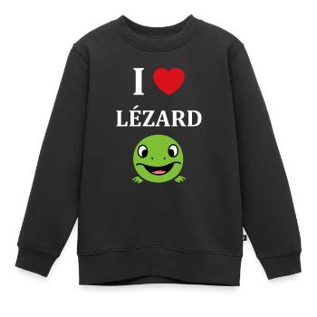 christmas reindeer cute funny smile with christmas - Sweat Premium enfant bio - noir - Devant - AI Model Kid Female (0cm)