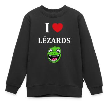 christmas reindeer cute funny smile with christmas - Sweat Premium enfant bio - noir - Devant - AI Model Kid Female (0cm)