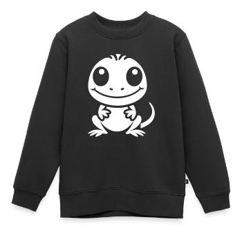 christmas reindeer cute funny smile with christmas - Sweat Premium enfant bio - noir - Devant - AI Model Kid Female (0cm)