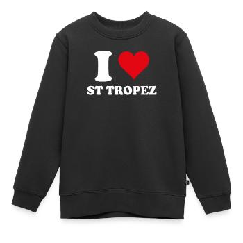 Ich liebe Saint Tropez Geschenke-Tourismus - Kinder Premium Organic Sweatshirt - Schwarz - Vorne - AI Model Kid Female (0cm)