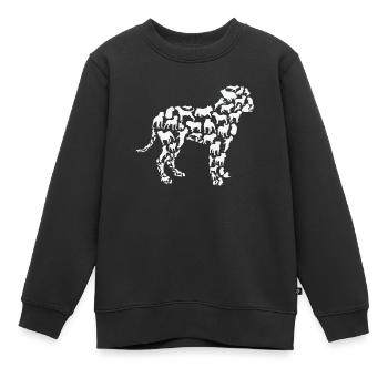 Bouledogue Chien Bouledogue Maman Bouledogue Papa - Sweat Premium enfant bio - noir - Devant - AI Model Kid Female (0cm)