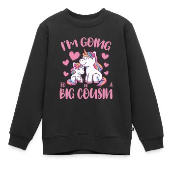 Going To Be A Big Cousin Unicorn Promoted To Big - Kinder Premium Organic Sweatshirt - Schwarz - Vorne - AI Model Kid Female (0cm)