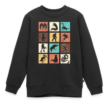 Monstres cryptides - Sweat Premium enfant bio - noir - Devant - AI Model Kid Female (0cm)