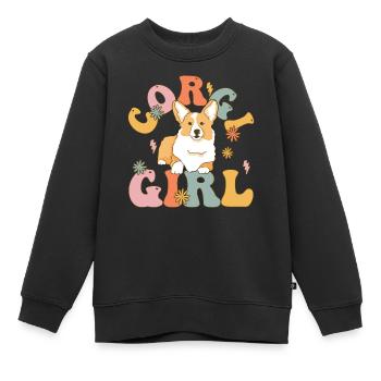Groovy Hundeliebhaberin - Kinder Premium Organic Sweatshirt - Schwarz - Vorne - AI Model Kid Female (0cm)