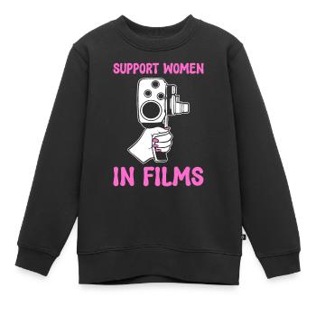 Lustiger Filmproduzent Filmemacher - Kinder Premium Organic Sweatshirt - Schwarz - Vorne - AI Model Kid Female (0cm)