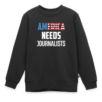 L’Amérique a besoin de journalistes : Auteur, - Sweat Premium enfant bio - noir - Devant - AI Model Kid Female (0cm)