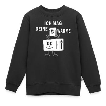 TOASTER ICH MAG DEINE WÄRME - Kinder Premium Organic Sweatshirt - Schwarz - Vorne - AI Model Kid Female (0cm)