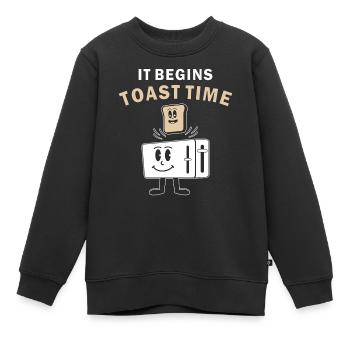 GRILLE-PAIN IL COMMENCE L’HEURE DU GRILLAGE - Sweat Premium enfant bio - noir - Devant - AI Model Kid Female (0cm)