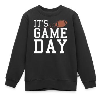 L’enthousiasme du football le jour du match - Sweat Premium enfant bio - noir - Devant - AI Model Kid Female (0cm)