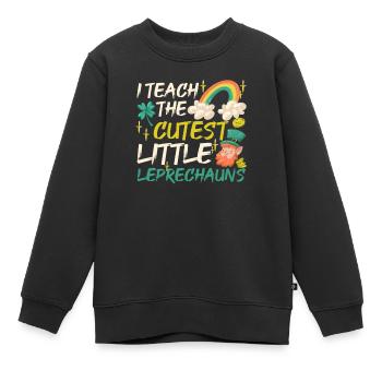 Ich unterrichte die süßesten kleinen Leprechauns - Kinder Premium Organic Sweatshirt - Schwarz - Vorne - AI Model Kid Female (0cm)