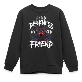 Hello Darkness My Old Friend - Kinder Premium Organic Sweatshirt - Schwarz - Vorne - AI Model Kid Female (0cm)