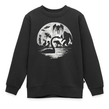 Bigfoot Mothman Jersey Devil Alien Cryptides - Sweat Premium enfant bio - noir - Devant - AI Model Kid Female (0cm)