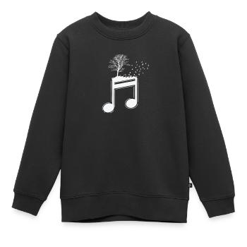 Musiknoten mit Baum und Vögel Musik - Kinder Premium Organic Sweatshirt - Schwarz - Vorne - AI Model Kid Female (0cm)