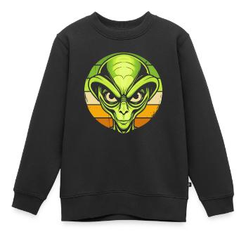 Alien Außerirdischer - Sweat Premium enfant bio - noir - Devant - AI Model Kid Female (0cm)
