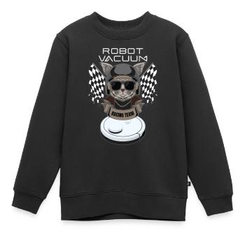 Robot Aspirateur Racing Team Robot Aspirateur - Sweat Premium enfant bio - noir - Devant - AI Model Kid Female (0cm)