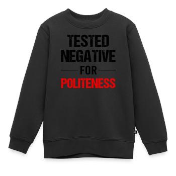 Höflichkeit - Eleganz des Charakters - Kinder Premium Organic Sweatshirt - Schwarz - Vorne - AI Model Kid Female (0cm)