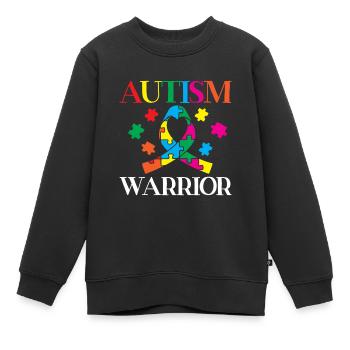 Autisme Guerrier Autiste Ninja Syndrome d’Asperger - Sweat Premium enfant bio - noir - Devant - AI Model Kid Female (0cm)