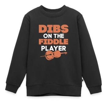 Dibs On The Fiddle Player Orchestra Violinist - Kids Premium Organic Sweatshirt - black - Front - AI Model Kid Female (0cm)