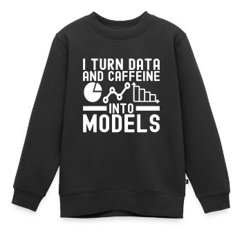 Analyste de données en science des données - Sweat Premium enfant bio - noir - Devant - AI Model Kid Female (0cm)