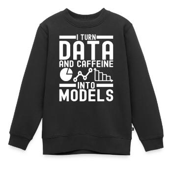 Analyste de données en science des données - Sweat Premium enfant bio - noir - Devant - AI Model Kid Female (0cm)
