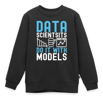 Analyste de données en science des données - Sweat Premium enfant bio - noir - Devant - AI Model Kid Female (0cm)