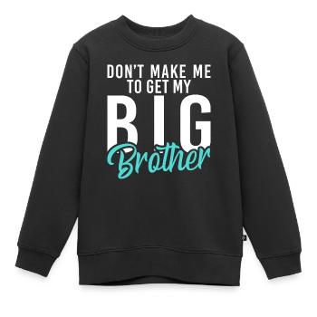 Cadeaux Petit Frère - Sweat Premium enfant bio - noir - Devant - AI Model Kid Female (0cm)