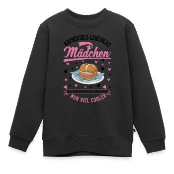 Leberkas Mädchen Leberkäse Fleischkäse - Kinder Premium Organic Sweatshirt - Schwarz - Vorne - AI Model Kid Female (0cm)