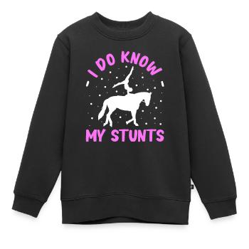 Voltige, Equitation, Dressage - Sweat Premium enfant bio - noir - Devant - AI Model Kid Female (0cm)