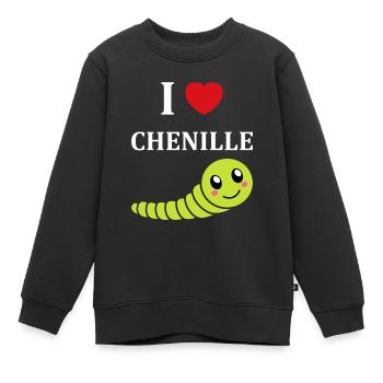 Chenilles insecte Amour petite chenille - Sweat Premium enfant bio - noir - Devant - AI Model Kid Female (0cm)