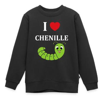 Chenilles insecte Amour petite chenille - Sweat Premium enfant bio - noir - Devant - AI Model Kid Female (0cm)