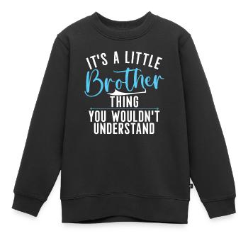 Cadeaux Petit Frère - Sweat Premium enfant bio - noir - Devant - AI Model Kid Female (0cm)