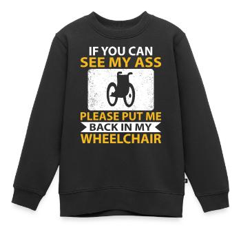 Amputation Überlebende Behinderten Rollstuhlkostüm - Kinder Premium Organic Sweatshirt - Schwarz - Vorne - AI Model Kid Female (0cm)