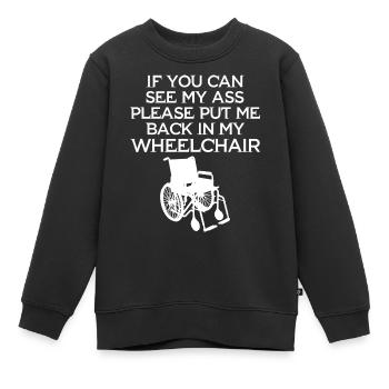 Amputation Überlebende Behinderten Rollstuhlkostüm - Kinder Premium Organic Sweatshirt - Schwarz - Vorne - AI Model Kid Female (0cm)