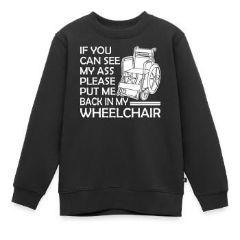 Amputation Überlebende Behinderten Rollstuhlkostüm - Kinder Premium Organic Sweatshirt - Schwarz - Vorne - AI Model Kid Female (0cm)