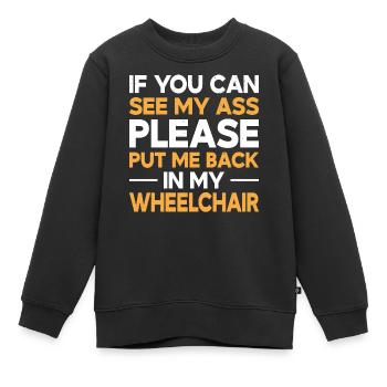 Amputation Überlebende Behinderten Rollstuhlkostüm - Kinder Premium Organic Sweatshirt - Schwarz - Vorne - AI Model Kid Female (0cm)