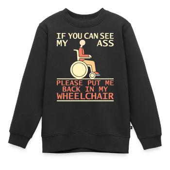 Amputation Überlebende Behinderten Rollstuhlkostüm - Kinder Premium Organic Sweatshirt - Schwarz - Vorne - AI Model Kid Female (0cm)