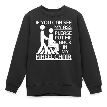 Amputation Überlebende Behinderten Rollstuhlkostüm - Kinder Premium Organic Sweatshirt - Schwarz - Vorne - AI Model Kid Female (0cm)
