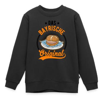 Das bayrische Original Leberkas Leberkäse - Kinder Premium Organic Sweatshirt - Schwarz - Vorne - AI Model Kid Female (0cm)