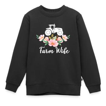 Agricultrice Agriculteur Agriculture Agriculture - Sweat Premium enfant bio - noir - Devant - AI Model Kid Female (0cm)