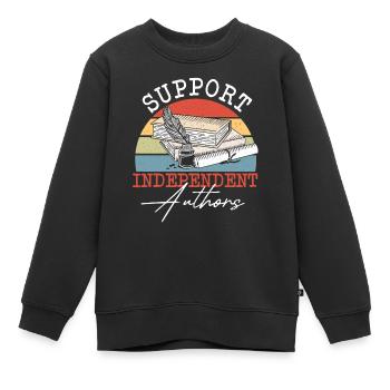 Bibliophiler Autor Blogger Journalistisches - Kinder Premium Organic Sweatshirt - Schwarz - Vorne - AI Model Kid Female (0cm)